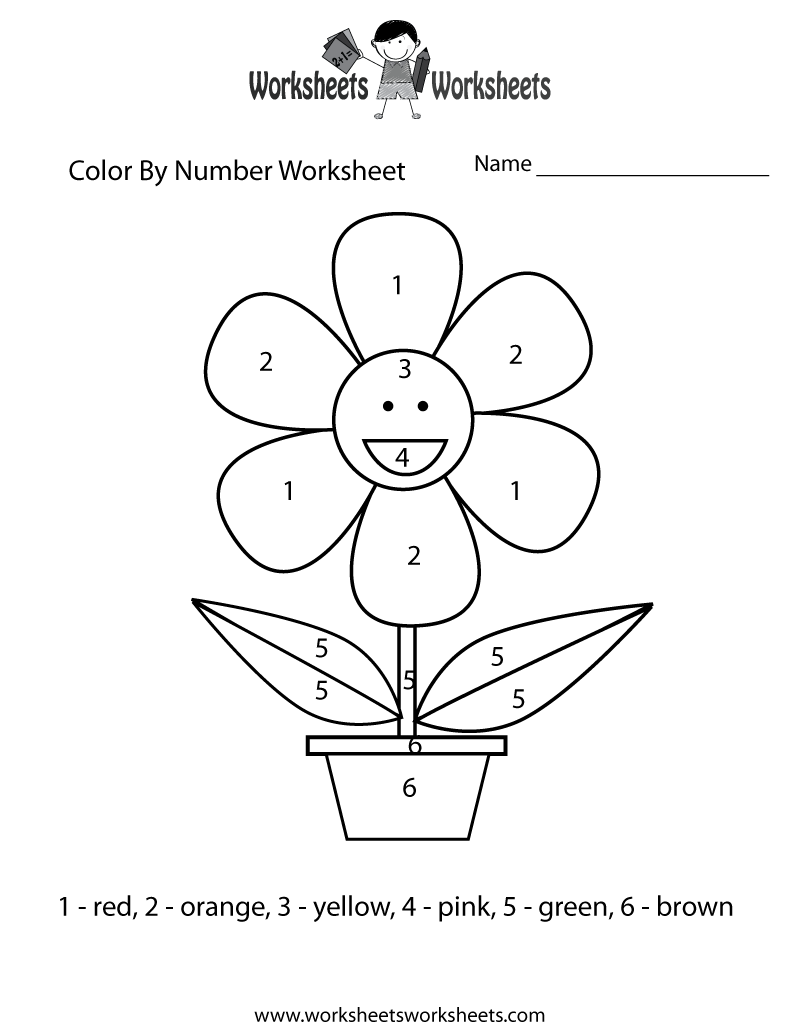 Easy Color By Number Worksheet