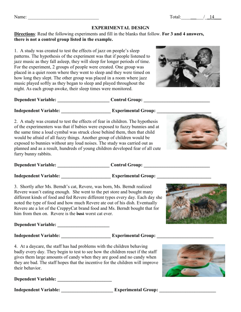 Experimental Design Worksheet