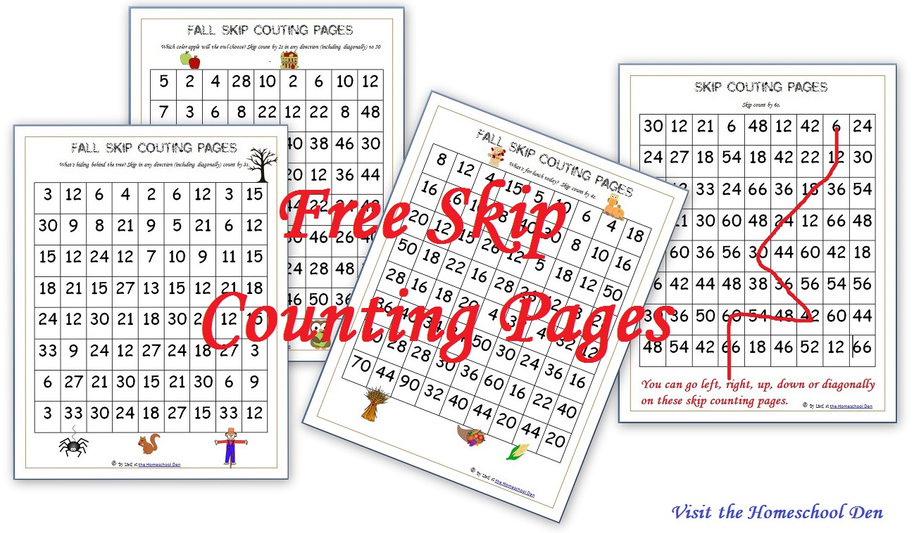 Fall Skip Counting Pages For 2s, 3s, 4s, 5s, 6s (free