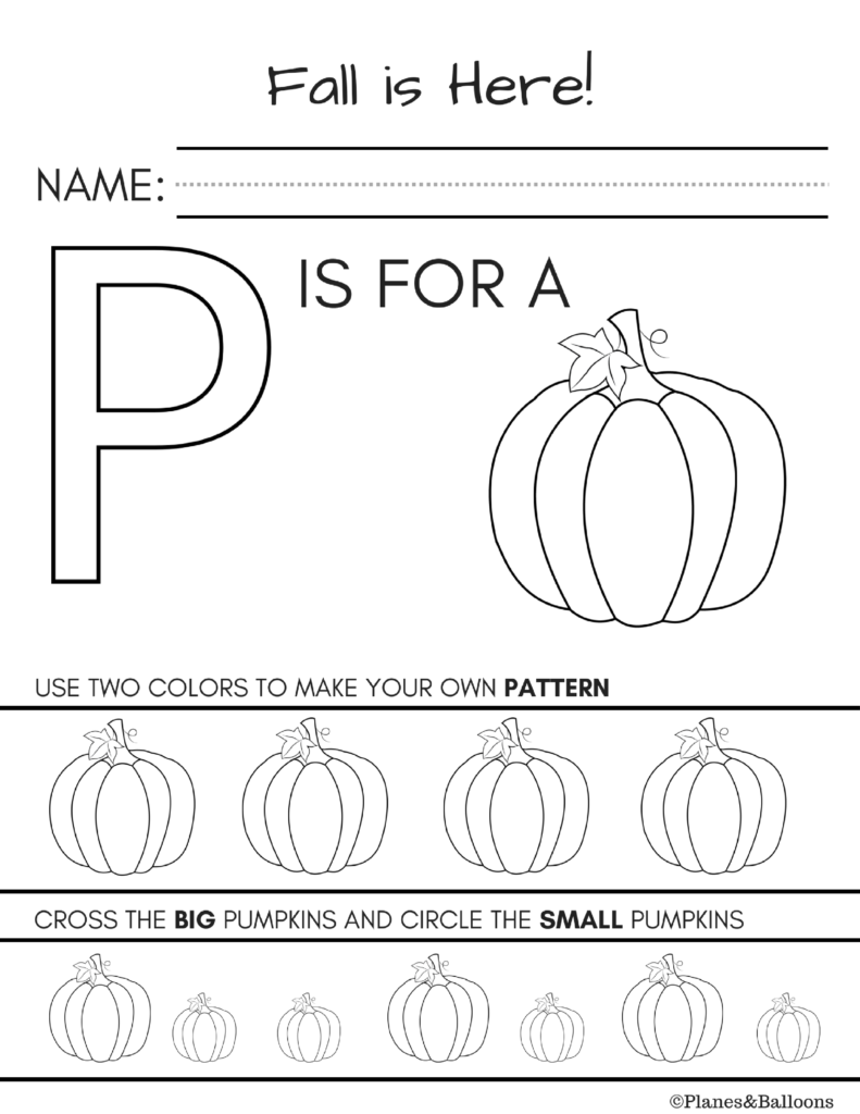 Fall Worksheets Kindergarten Printable For Free