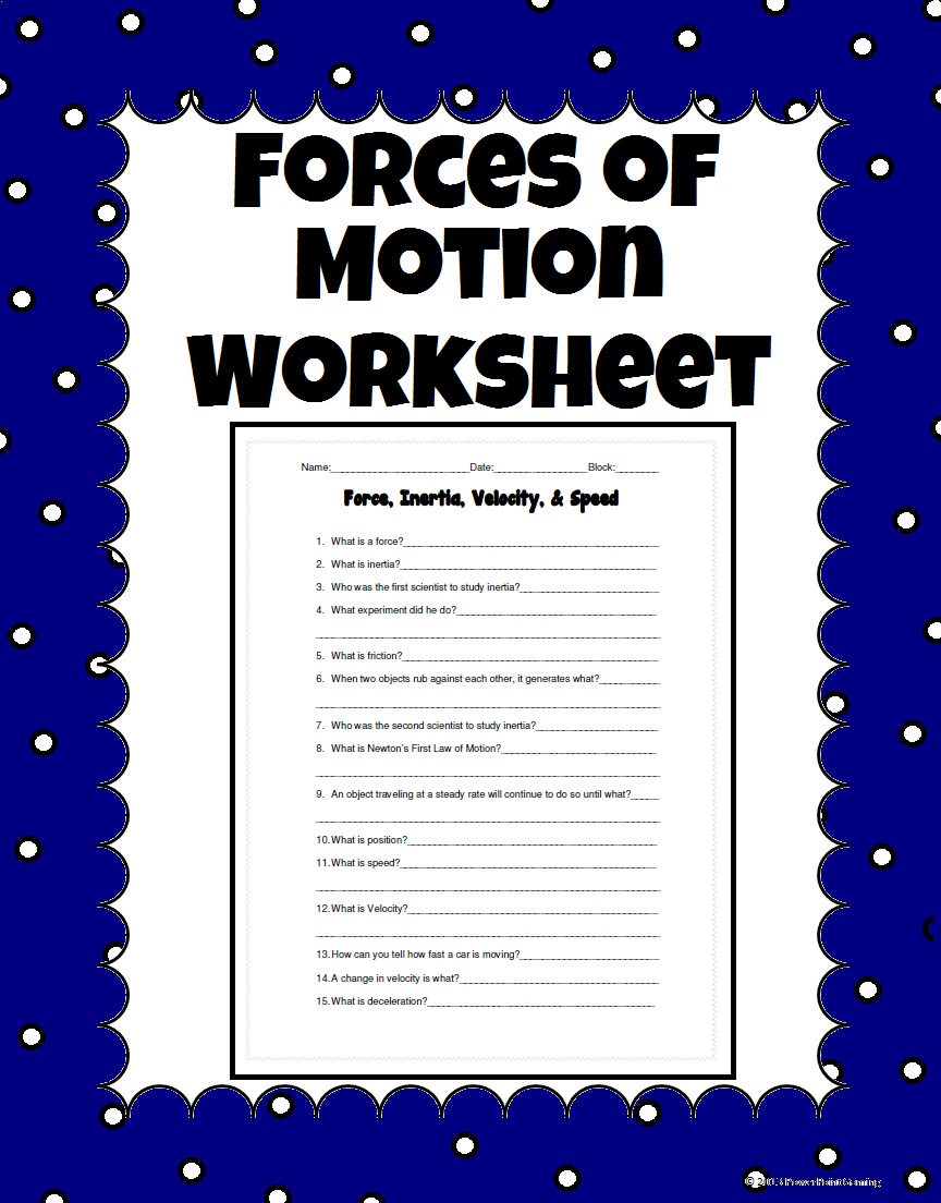 Force, Inertia, Velocity, And Speed