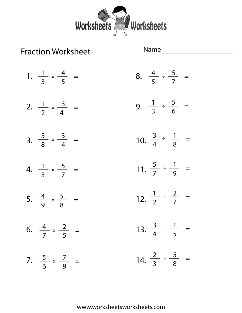 Fraction Review Worksheet