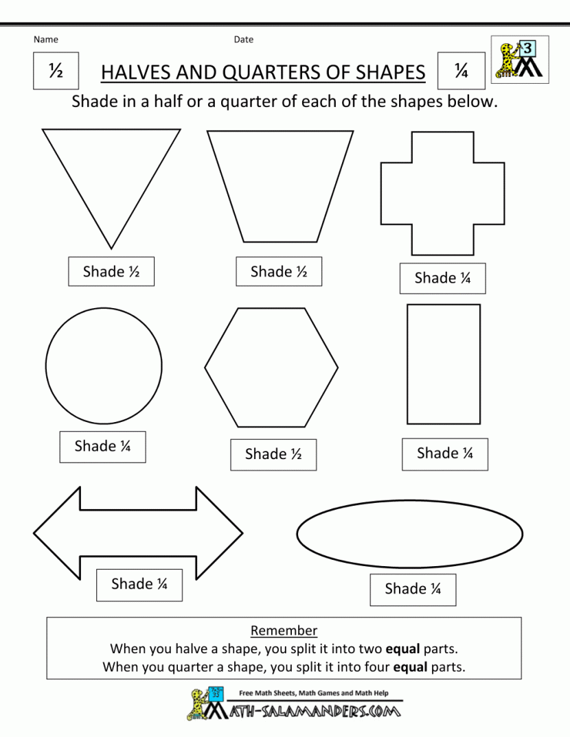 Fraction Shape Worksheets Year 3 Maths Partitioning Halves And