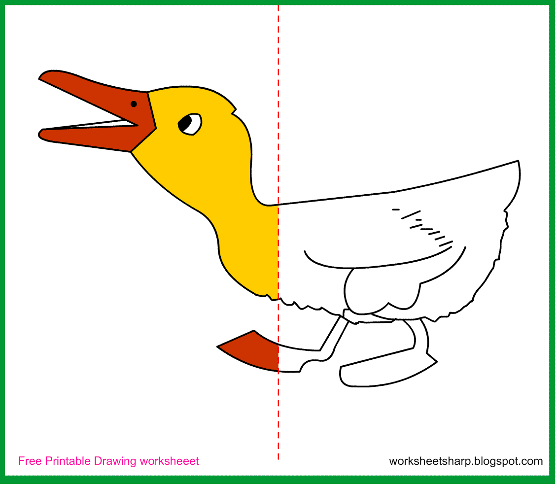 Free Drawing Worksheets Printable  Duckling Drawing Worksheets