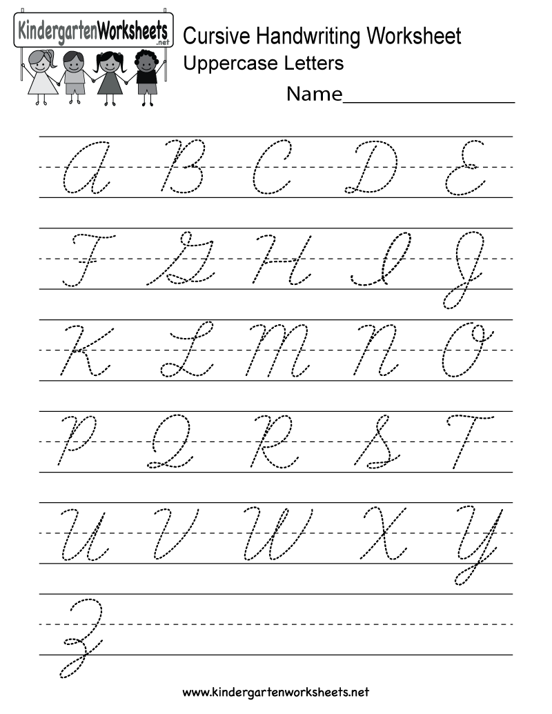 Free Printable Cursive Handwriting Worksheet For Kindergarten