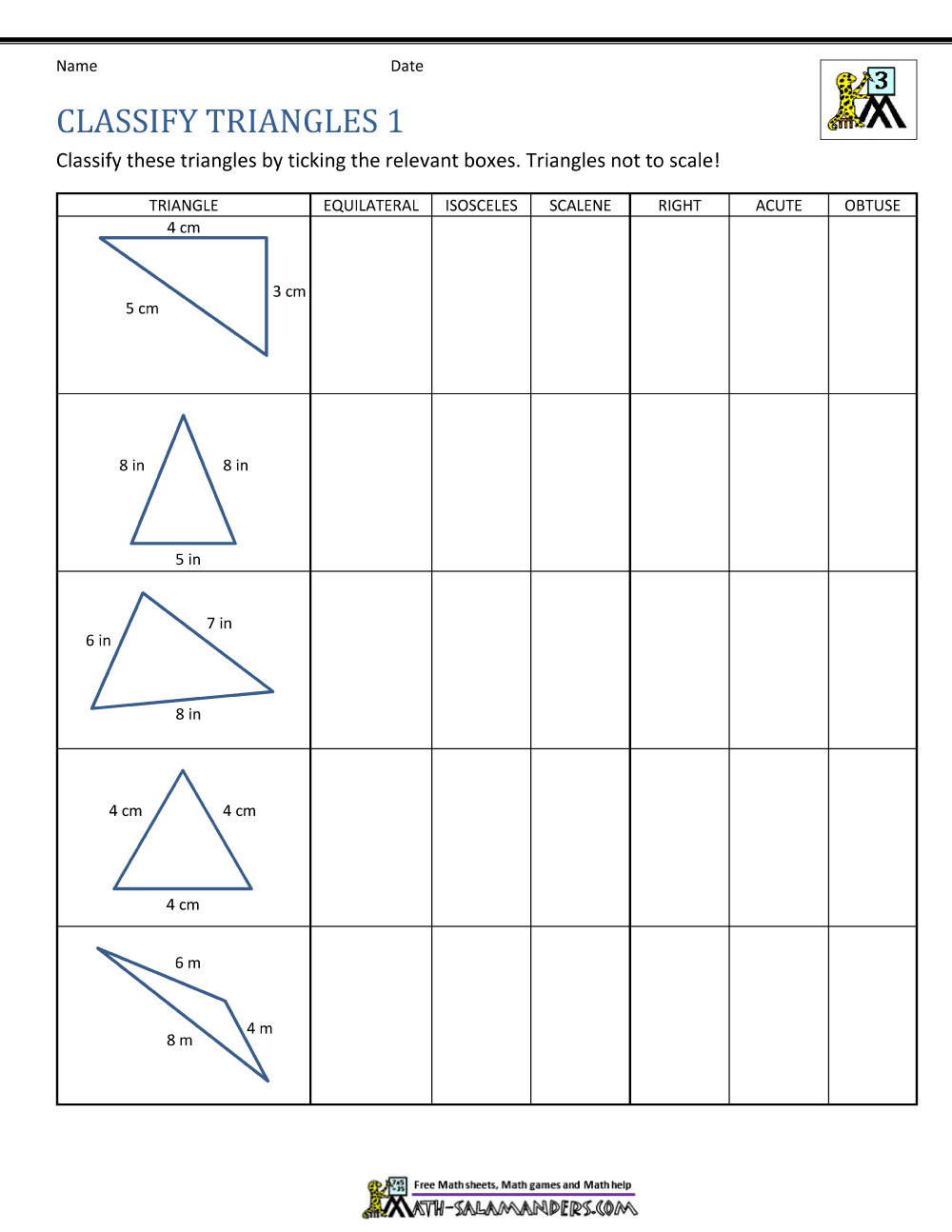 Free Printable Geometry Worksheets 3rd Grade