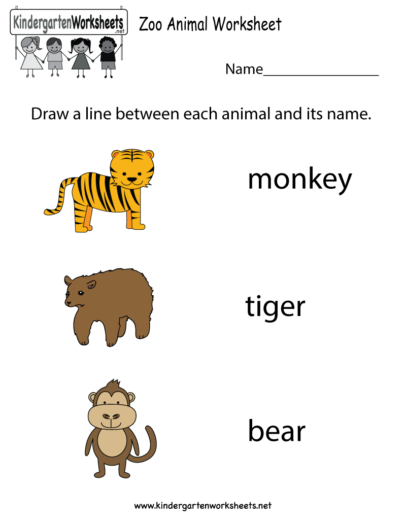 Free Printable Zoo Animal Worksheet For Kindergarten
