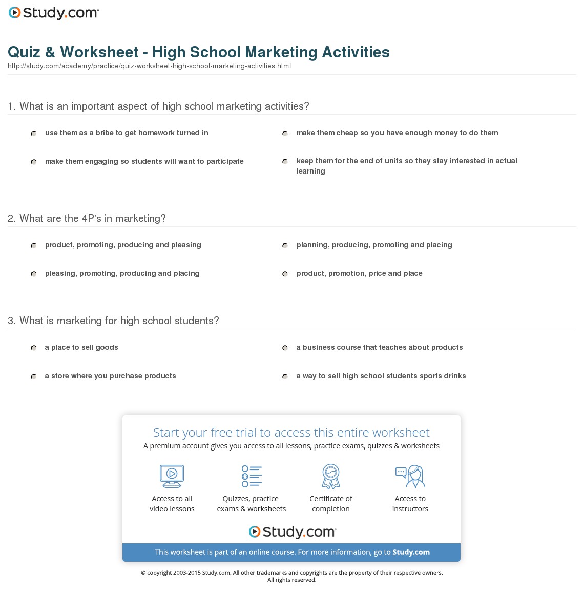 Fun Worksheets For High School Free Worksheets Library