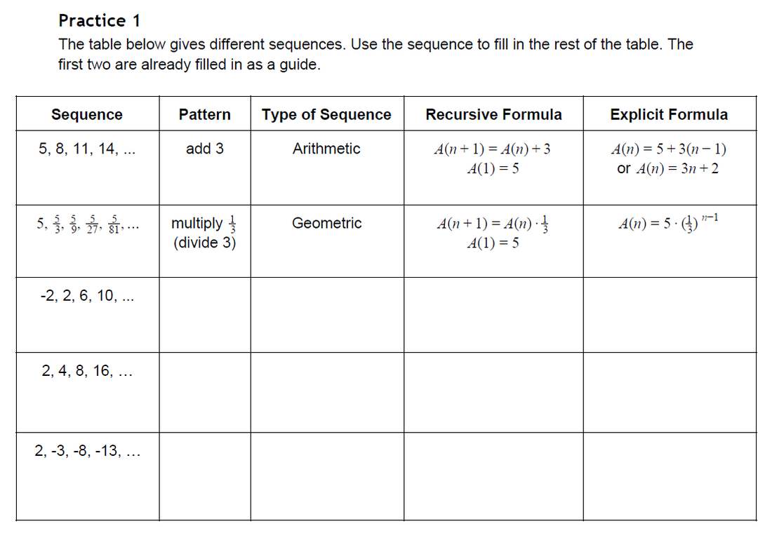 Geometric And Arithmetic Sequences Worksheet Worksheets
