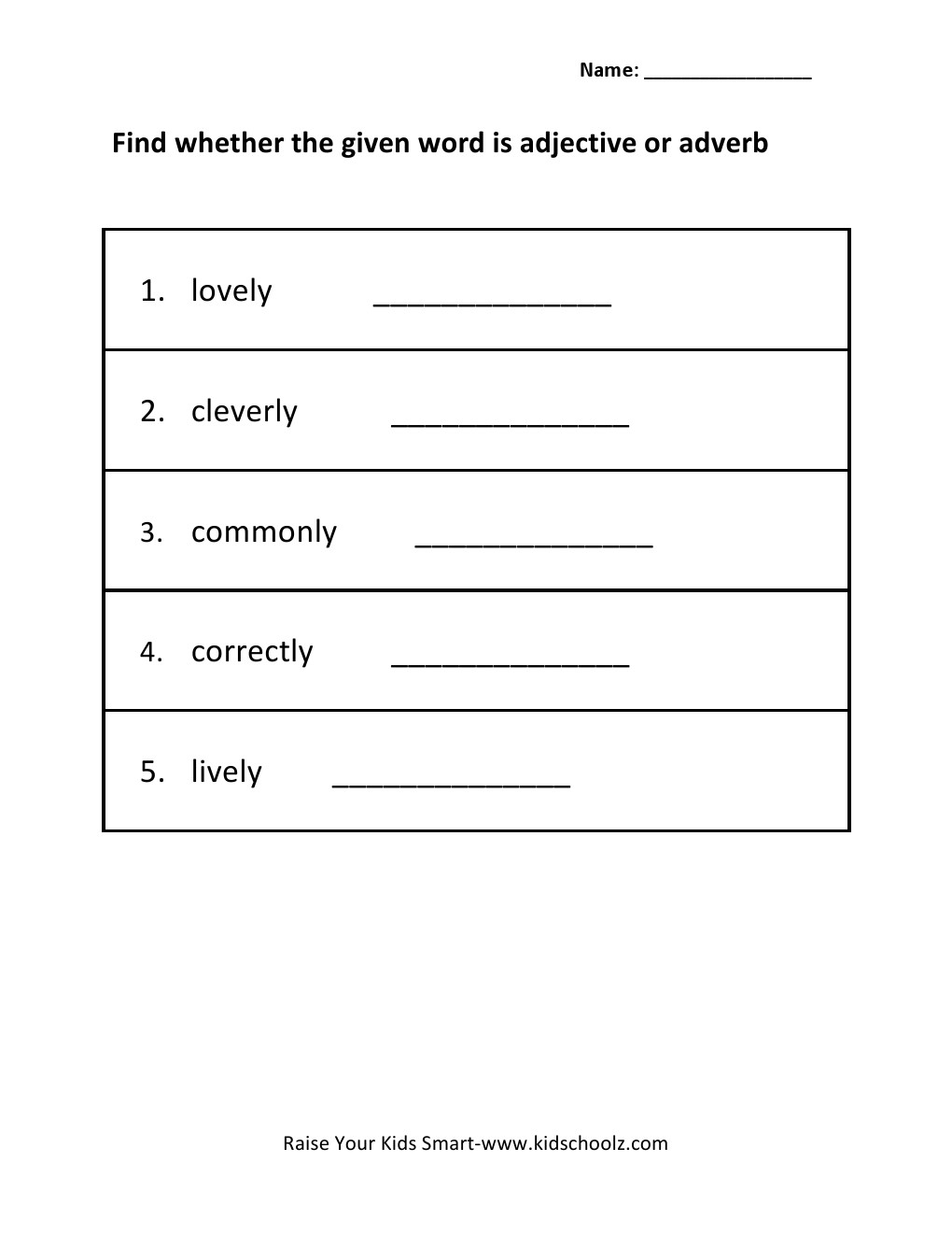 Grade 4 Adverbs Worksheet Pdf