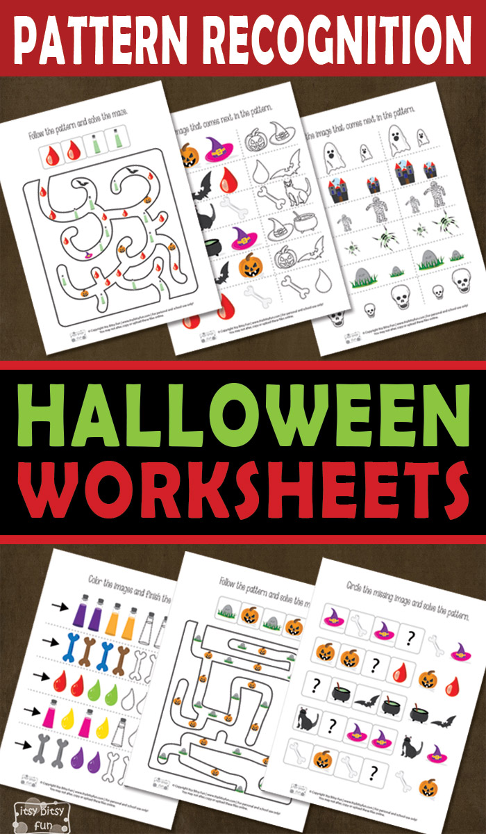 Halloween Pattern Recognition Worksheets