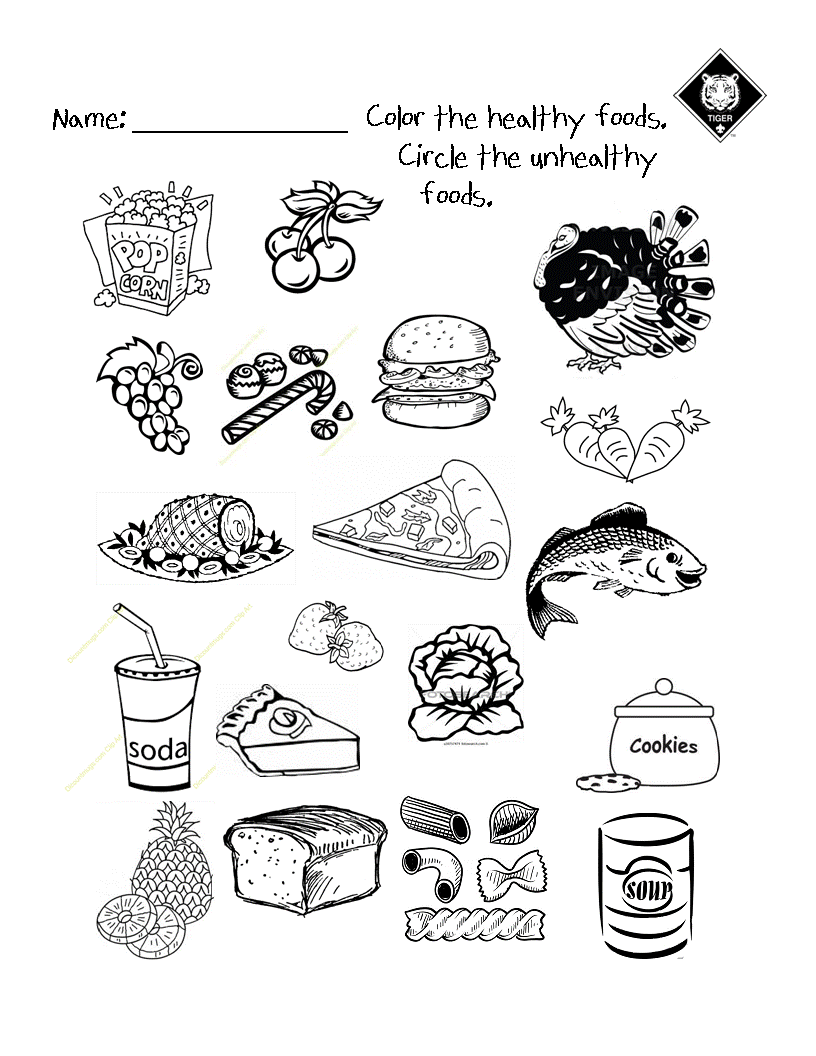 Healthy Vs Unhealthy Food Choices Worksheet  Use It As A Warm Up
