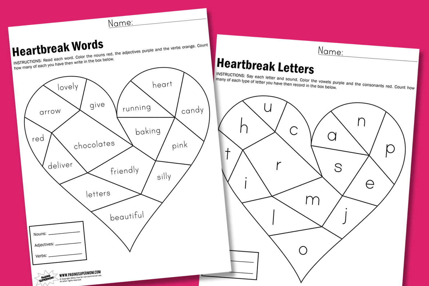 Heartbreak Worksheets