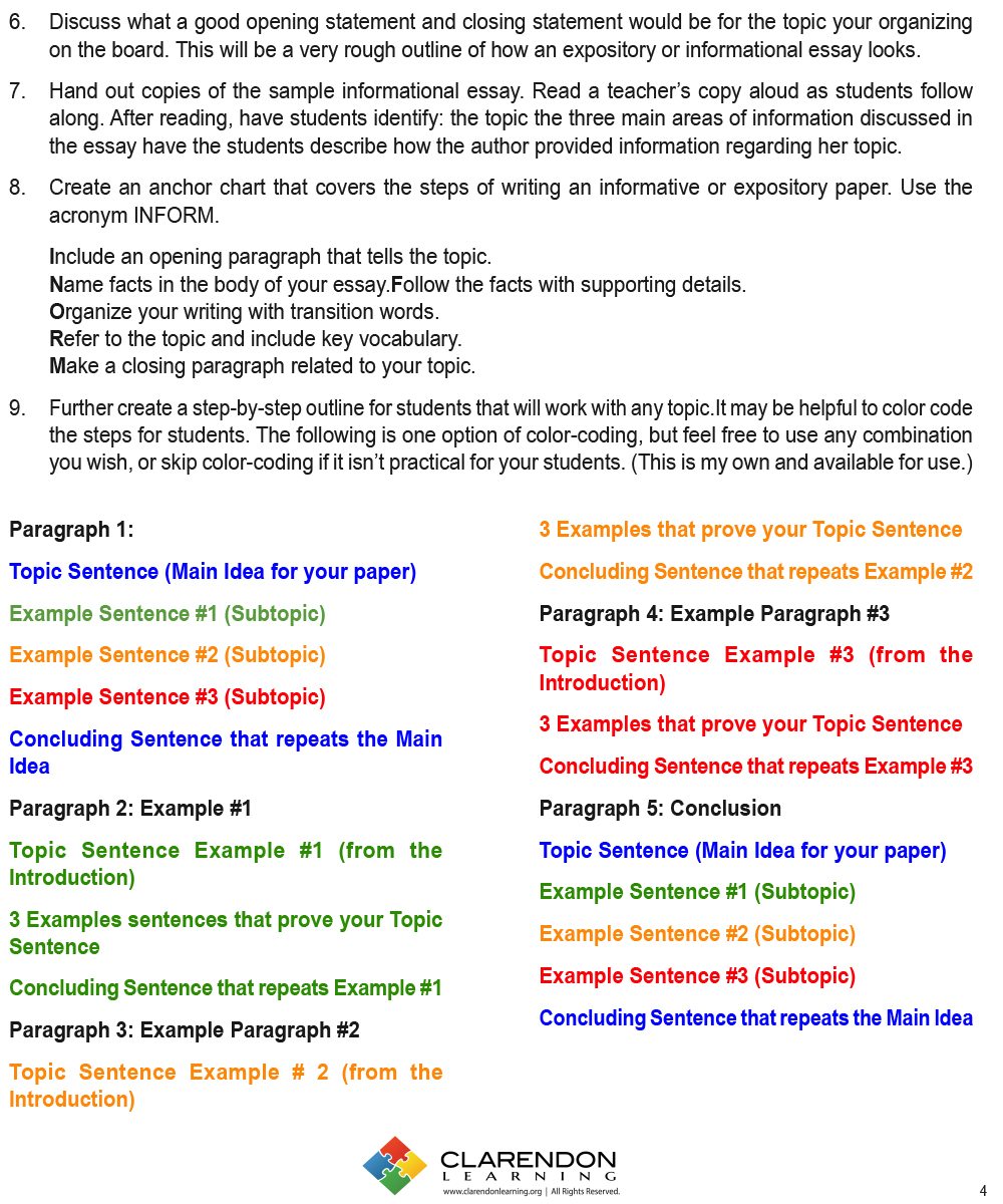 Informative Writing Lesson Plan