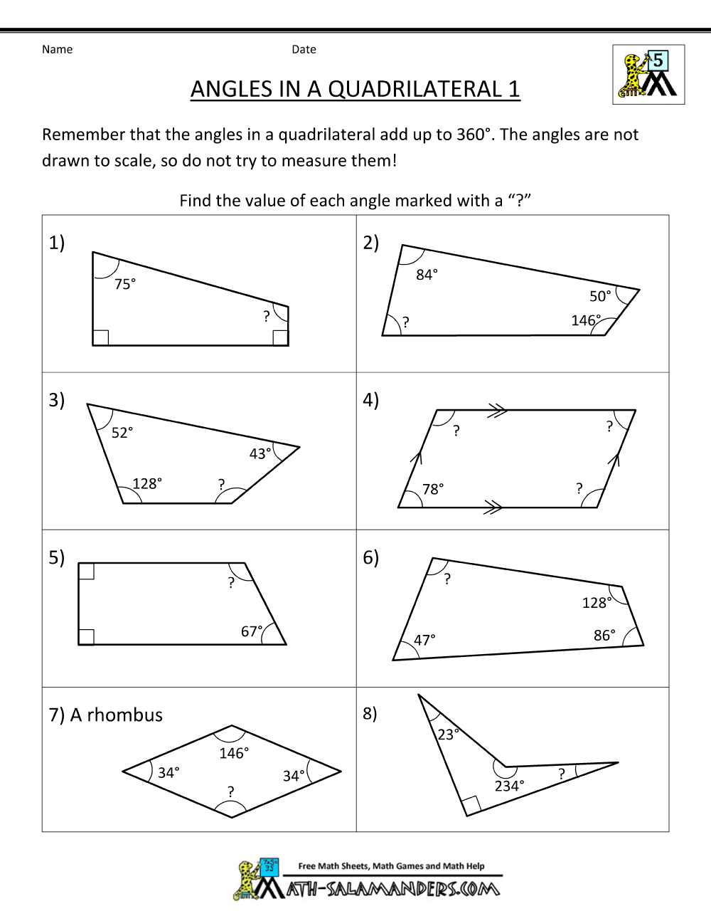 Interior Angles Of A Polygon Worksheet Free Worksheets Library