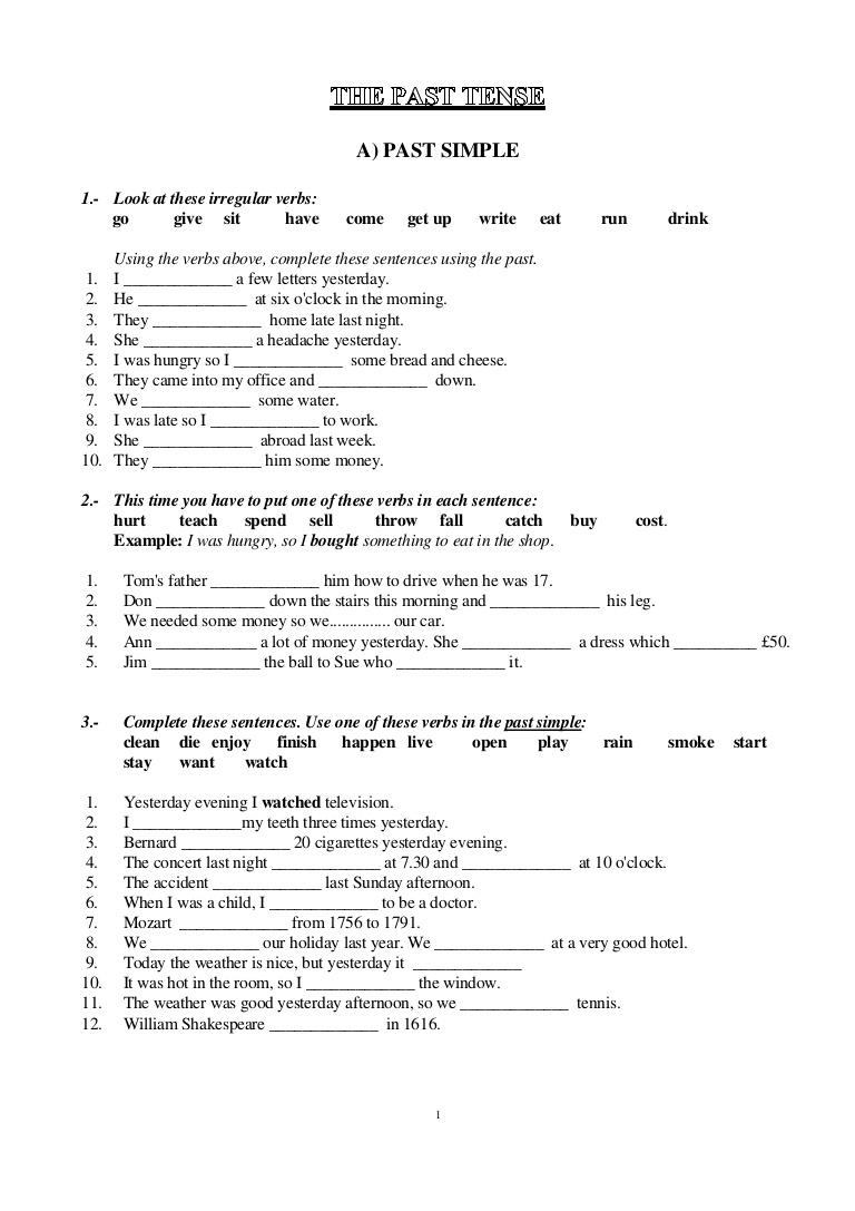 Irregular Action Verbs Worksheets 2nd Grade