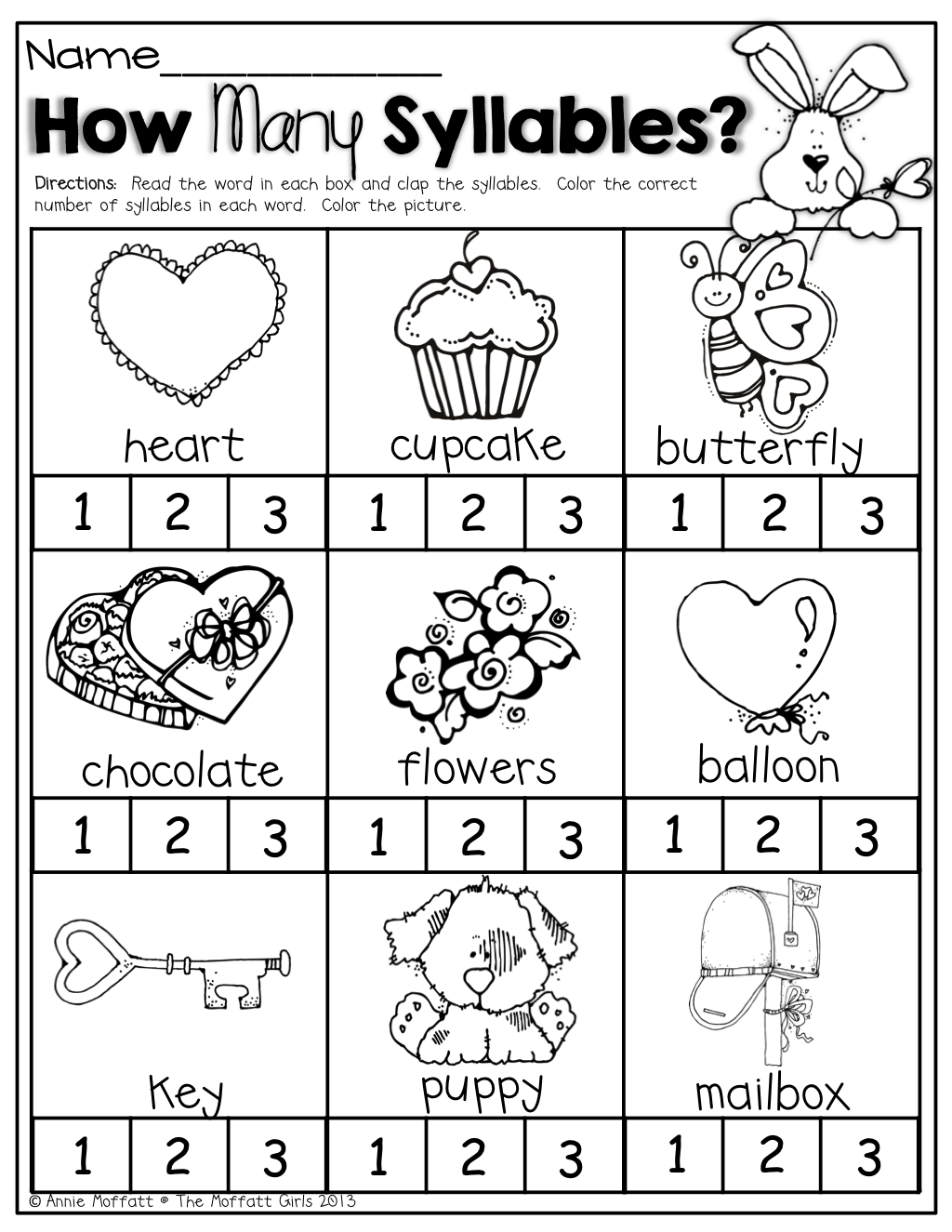 January Kindergarten Worksheets Syllable Measurement Worksheet
