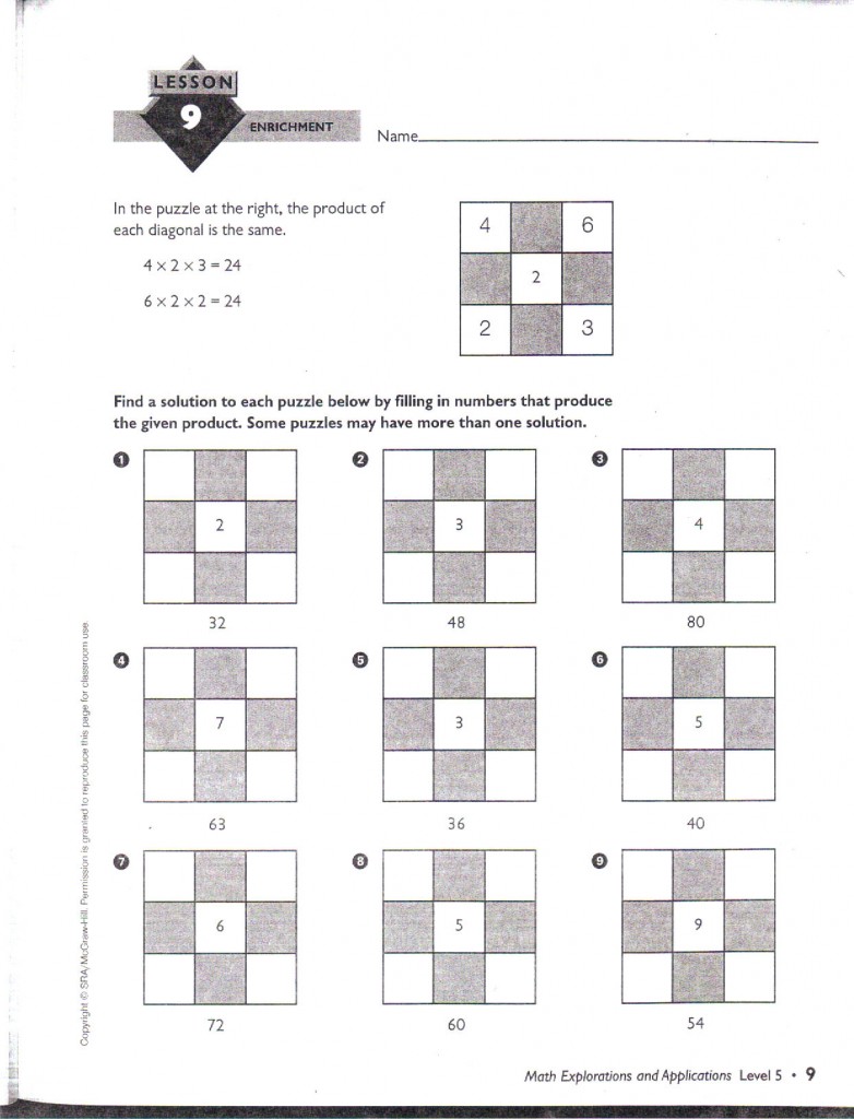 Kindergarten Number Square Worksheets Division Puzzle 4th Grade