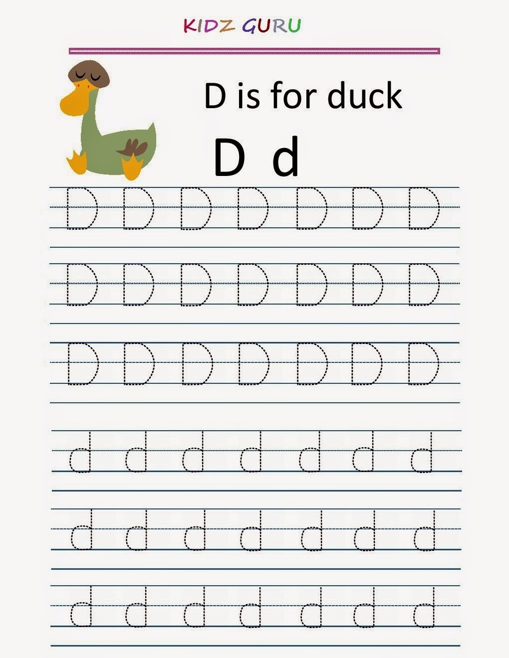 Kindergarten Worksheets  Printable Tracing Worksheet