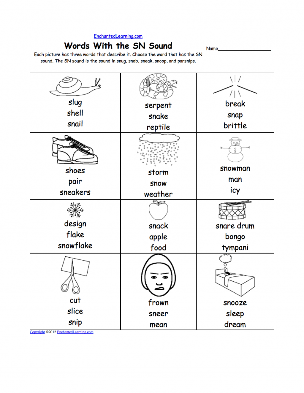 Letter S Alphabet Activities At Enchantedlearning Com Worksheet Sh