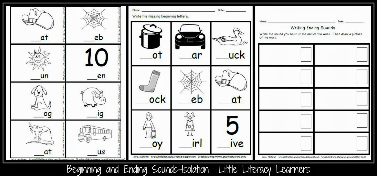 Little Literacy Learners  Beginning And Ending Sounds Update