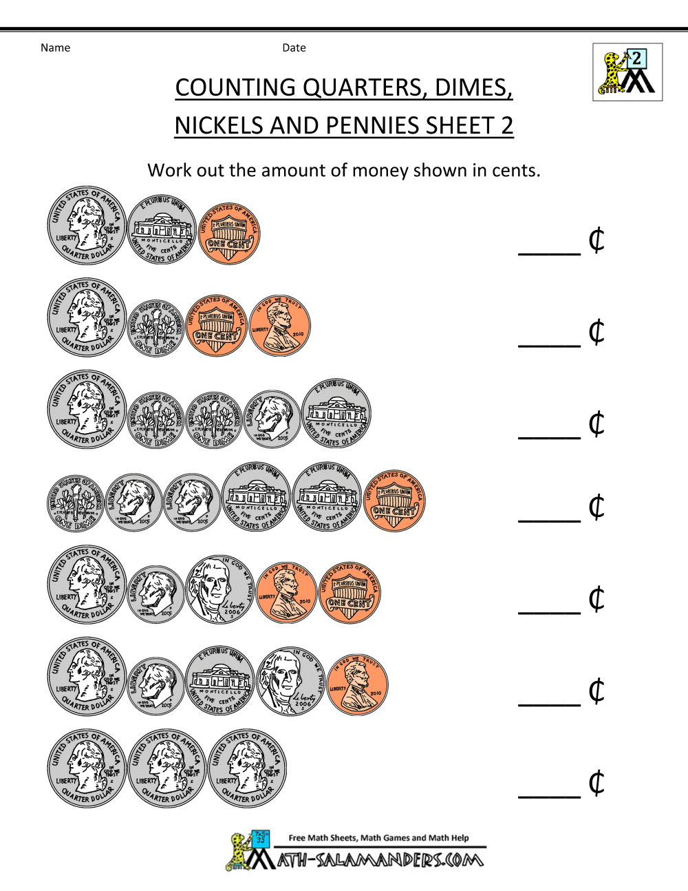 Money Worksheets For Kids 2nd Grade