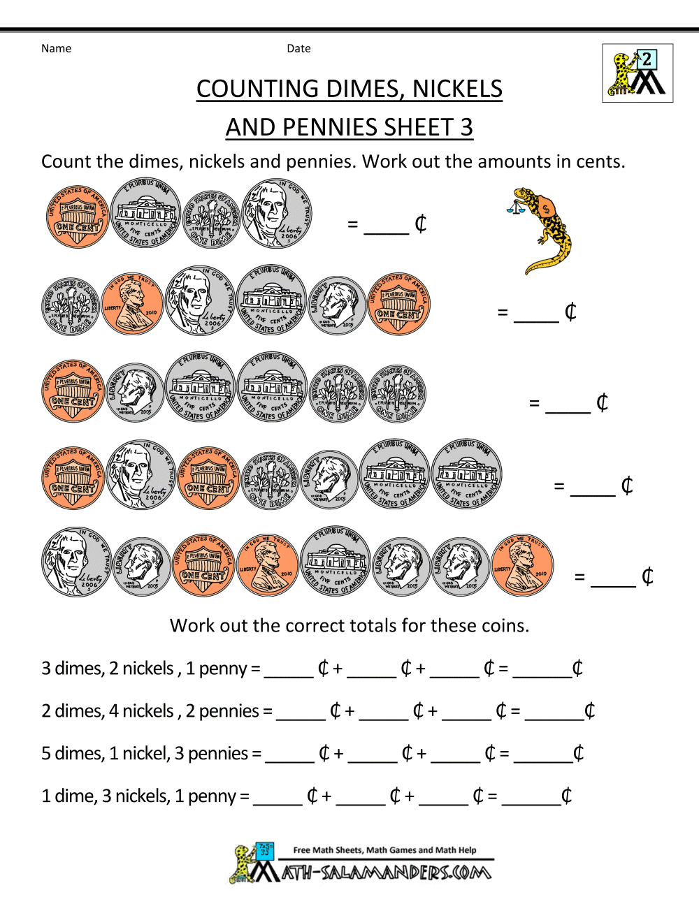 Money Worksheets For Kids 2nd Grade