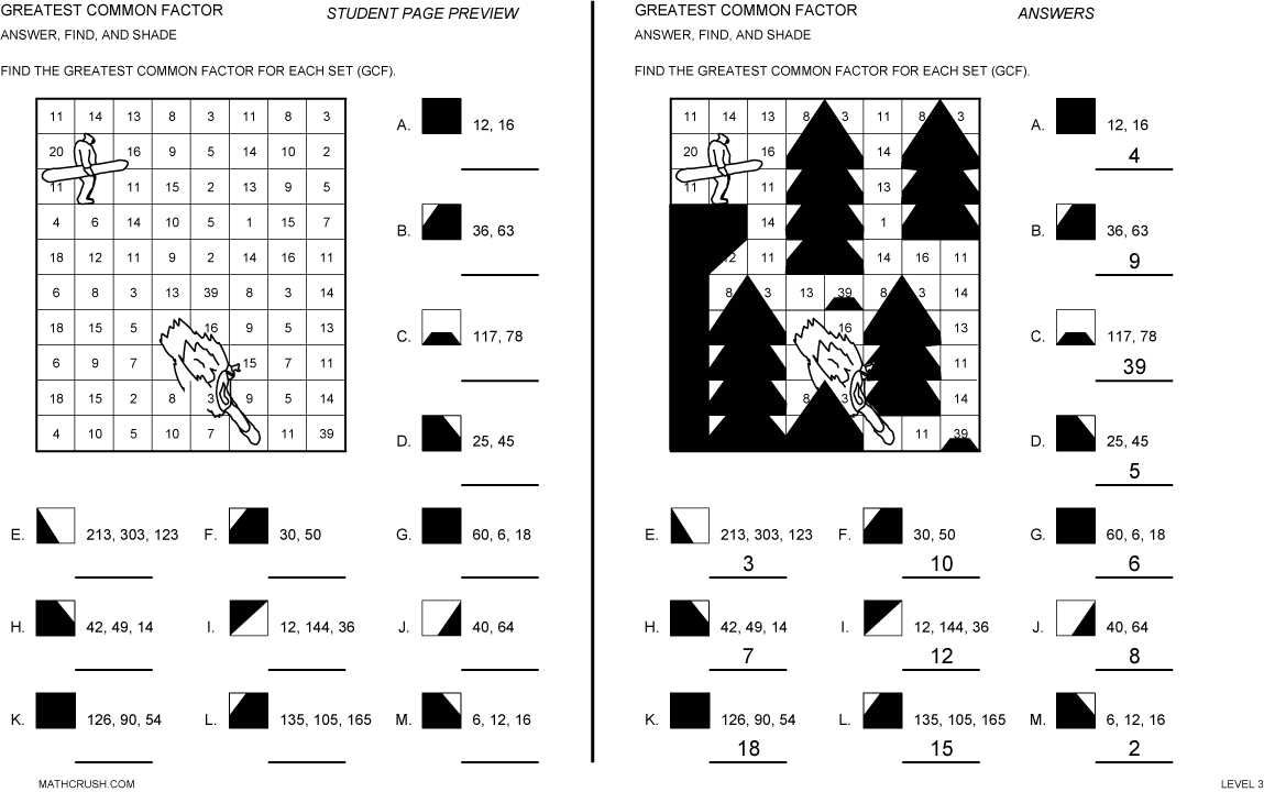 Multiples And Factors Worksheets By Math Crush