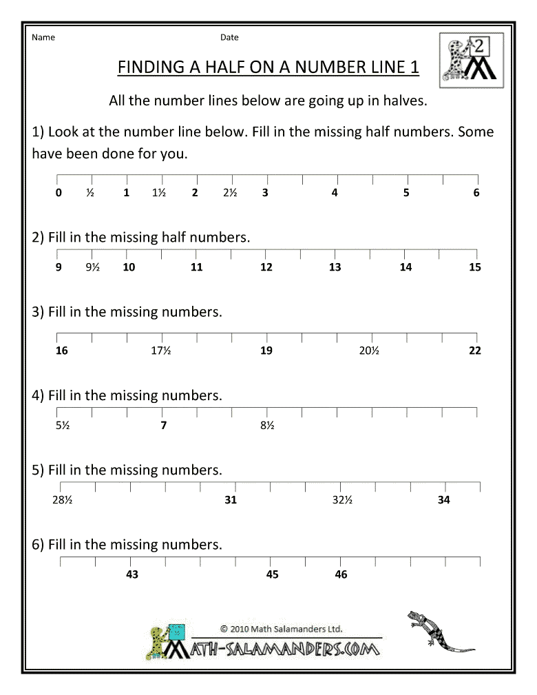 Number Line Worksheets 2nd Grade Free Worksheets Library