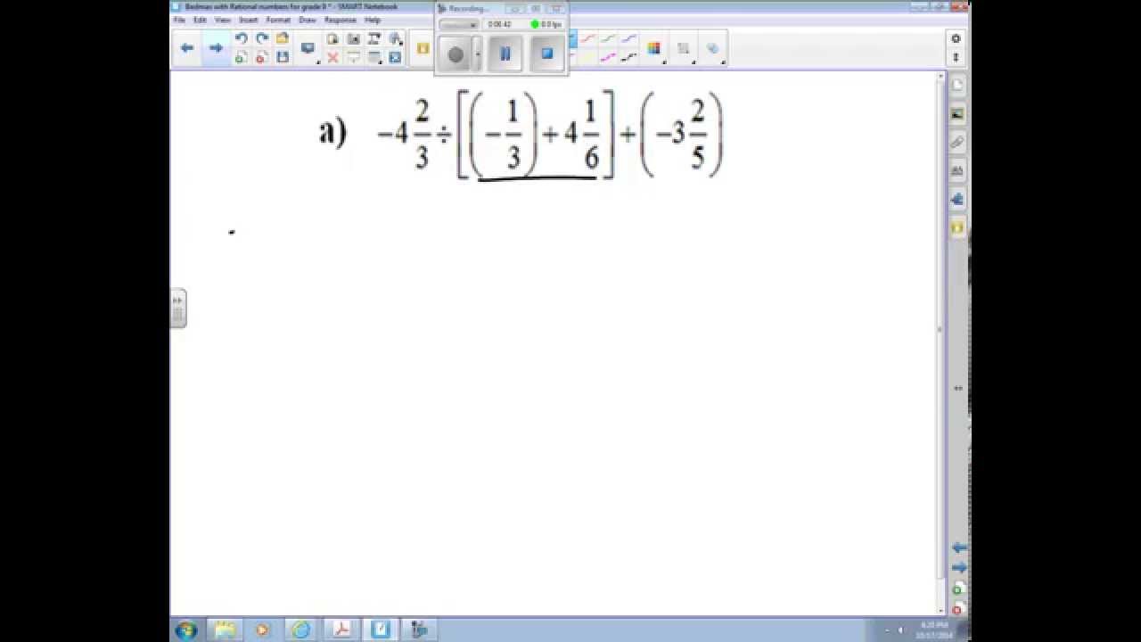 Order Of Operations With Rational Numbers