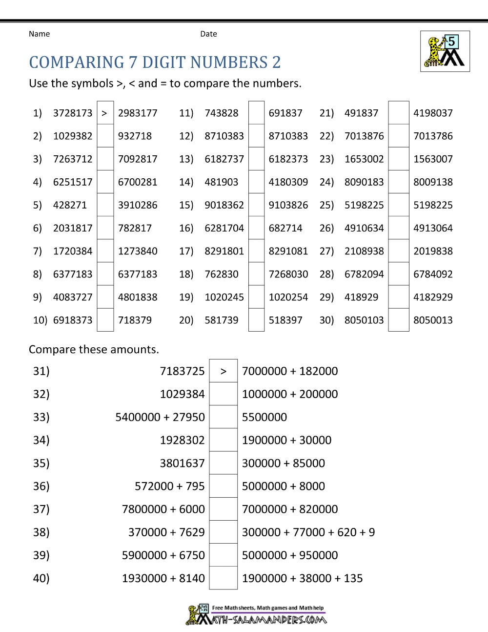 Comparing Big Numbers