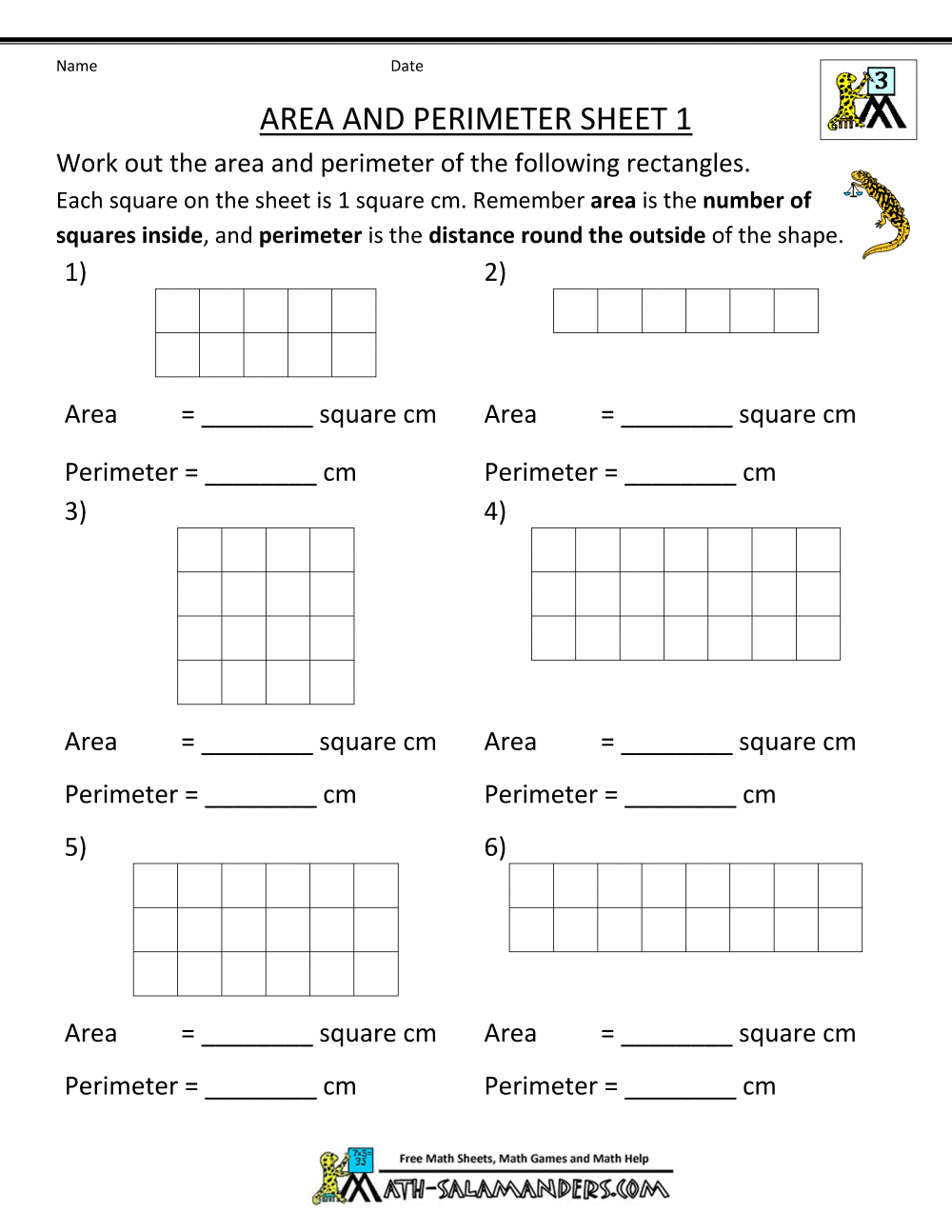 Perimeter Worksheets
