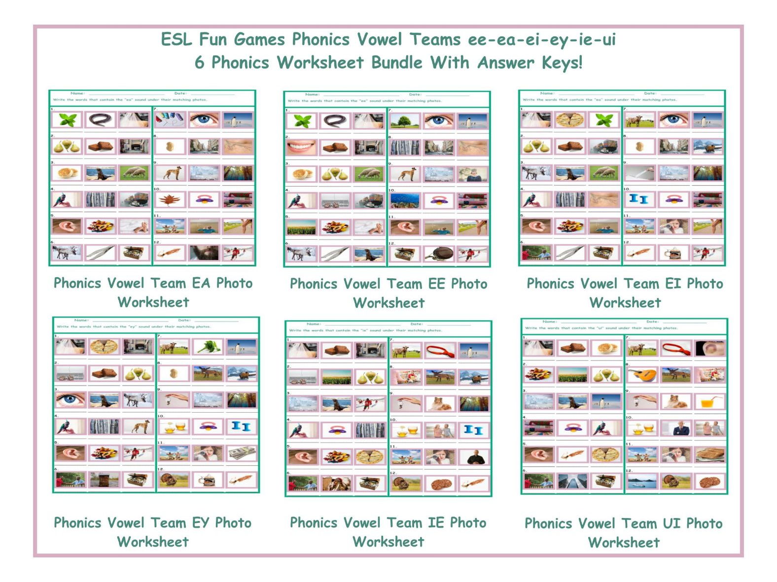 Phonics Vowel Teams Ee