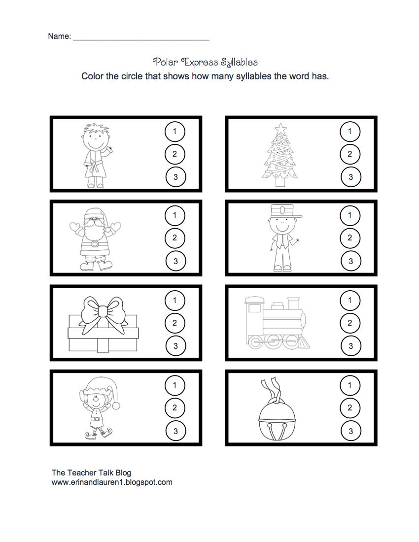 Polar Express Syllable Worksheet