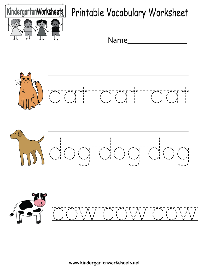 Printable Vocabulary Worksheet Free Kindergarten English Esl