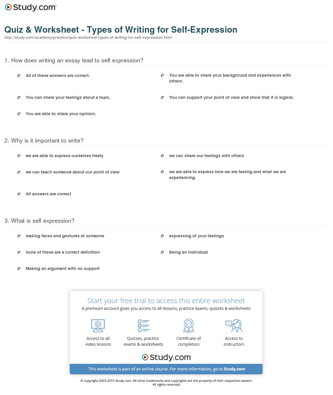 Quiz & Worksheet
