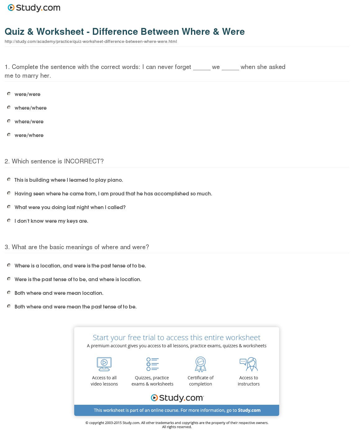 Quiz & Worksheet