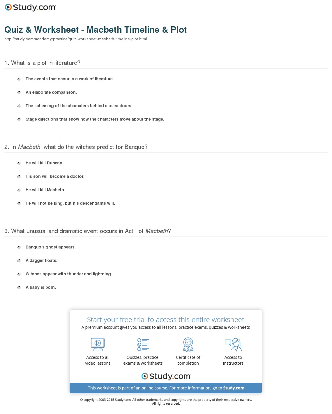 Quiz & Worksheet