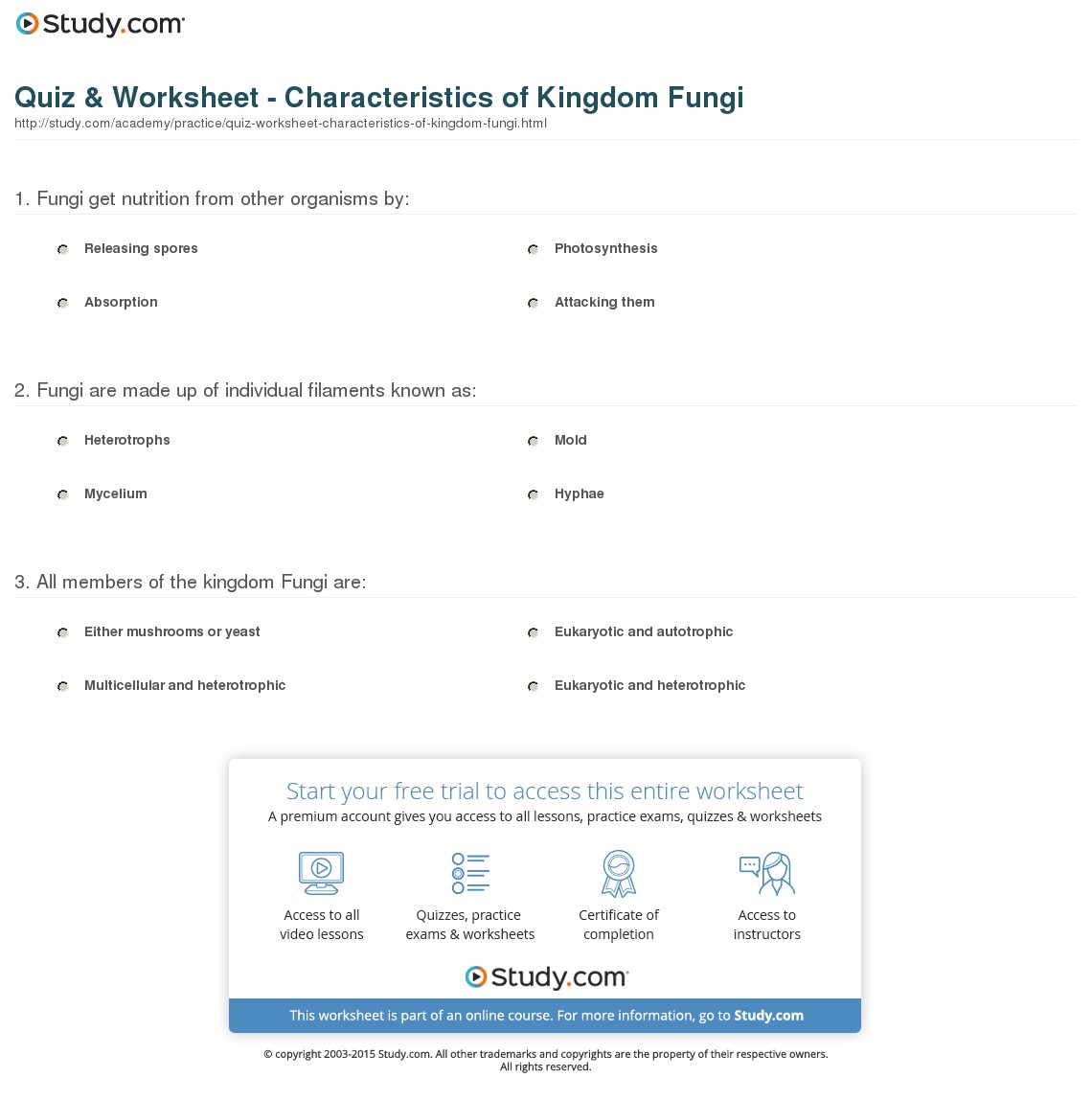 Quiz & Worksheet