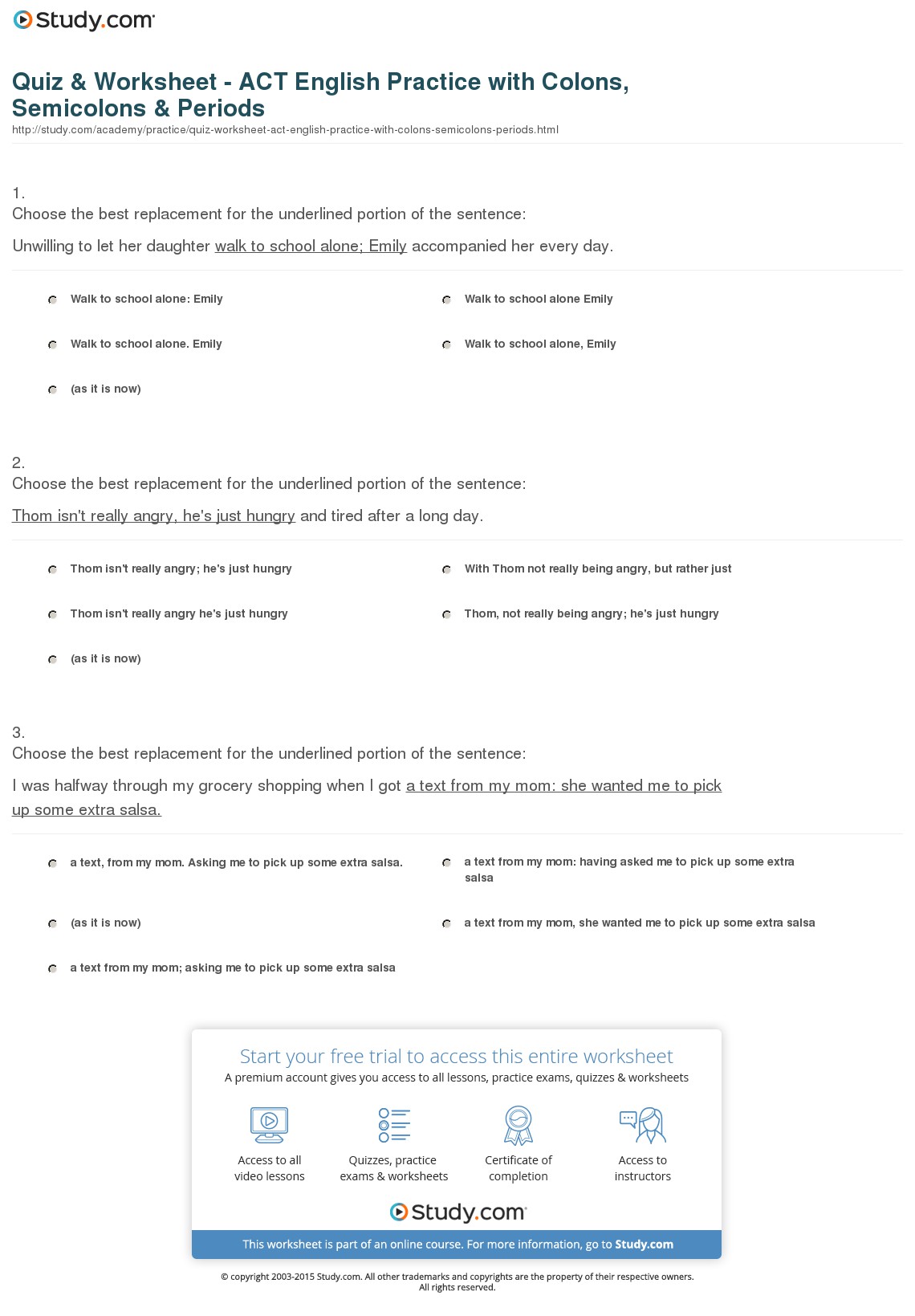 Quiz & Worksheet