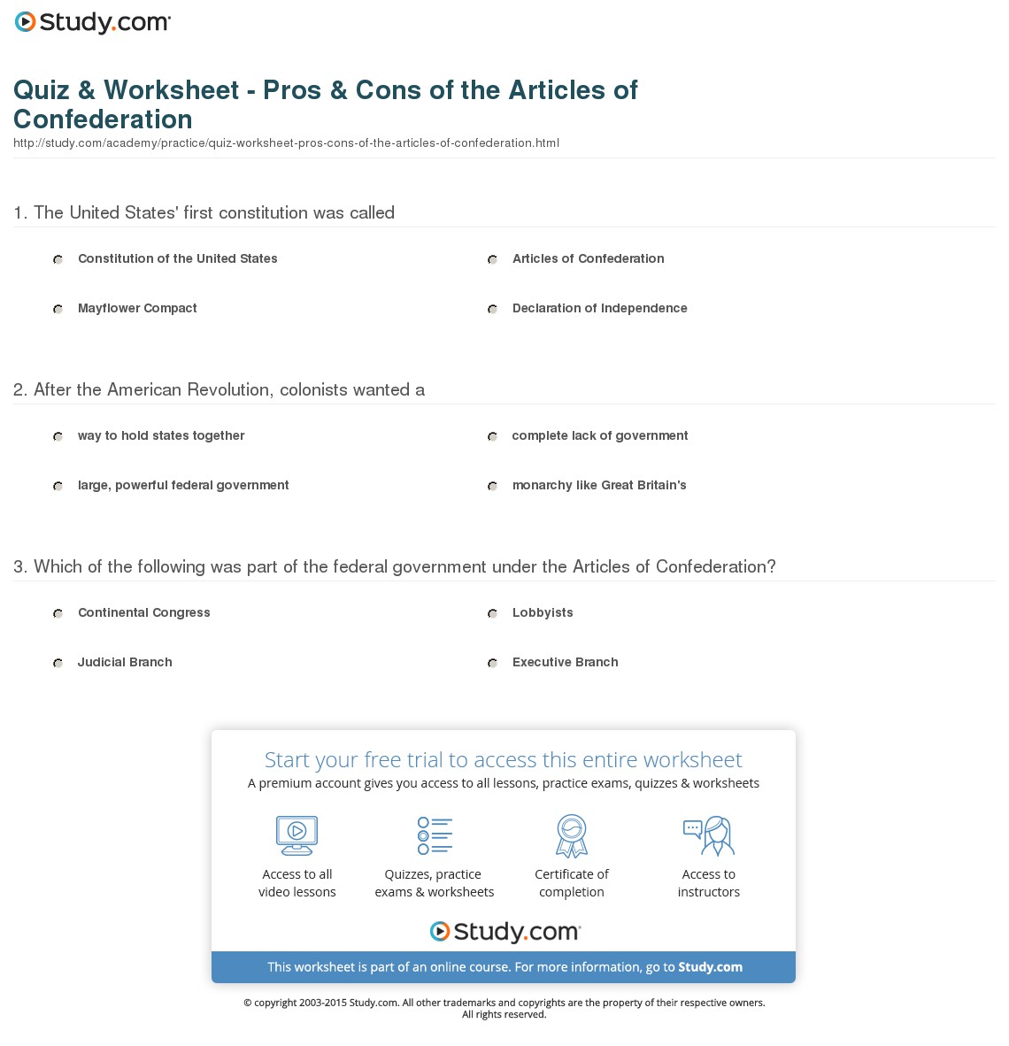Quiz & Worksheet