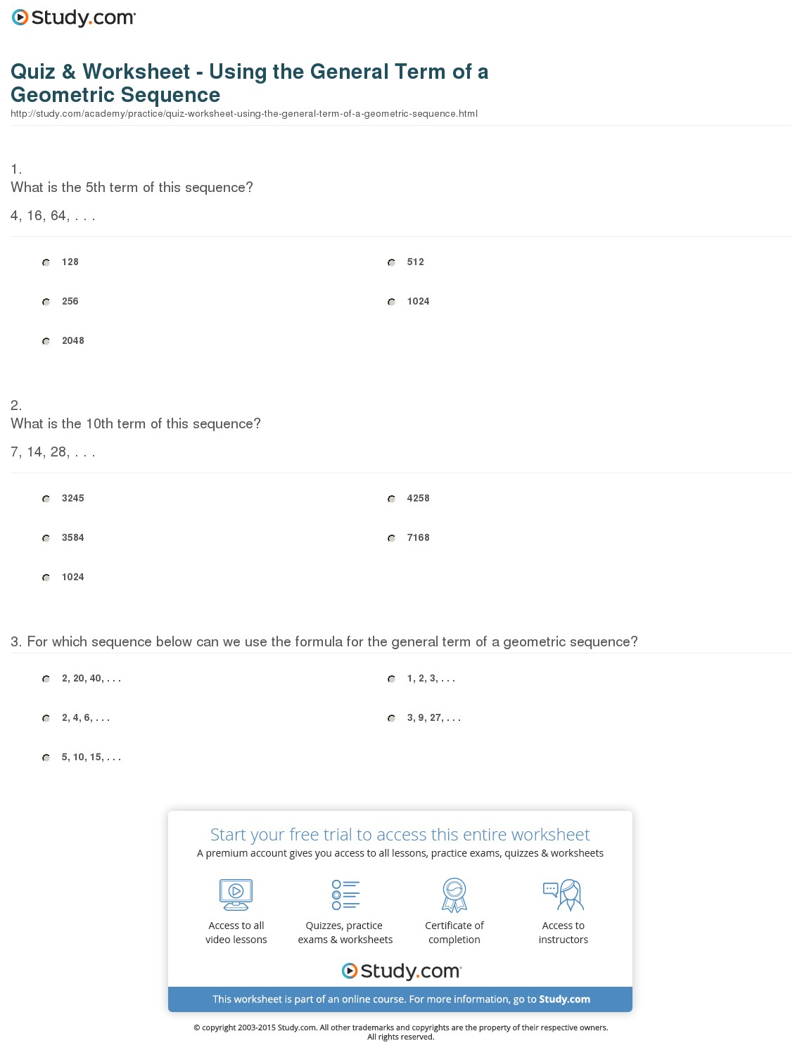 Quiz & Worksheet
