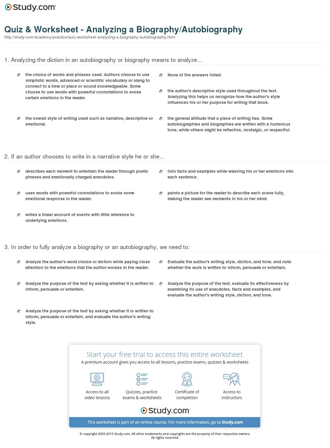 Quiz & Worksheet