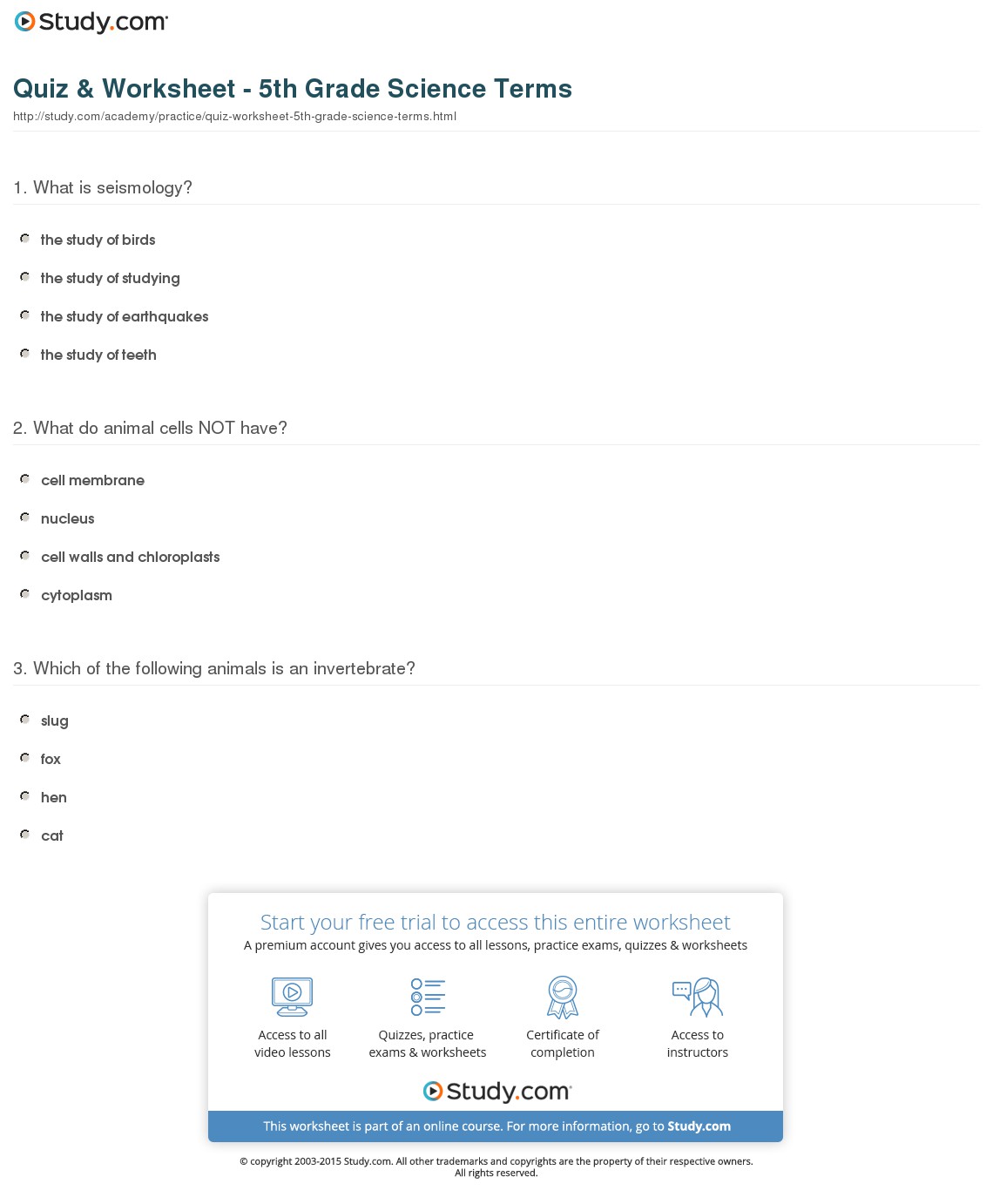 Quiz & Worksheet
