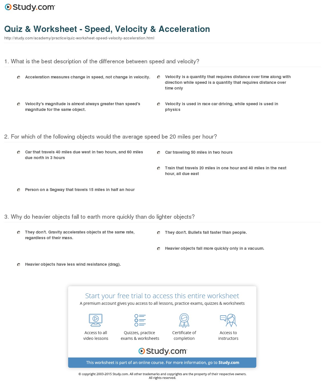 Quiz & Worksheet