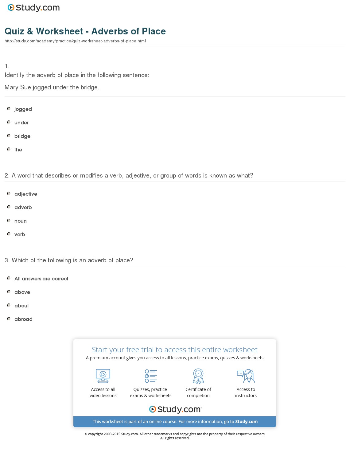 Quiz & Worksheet