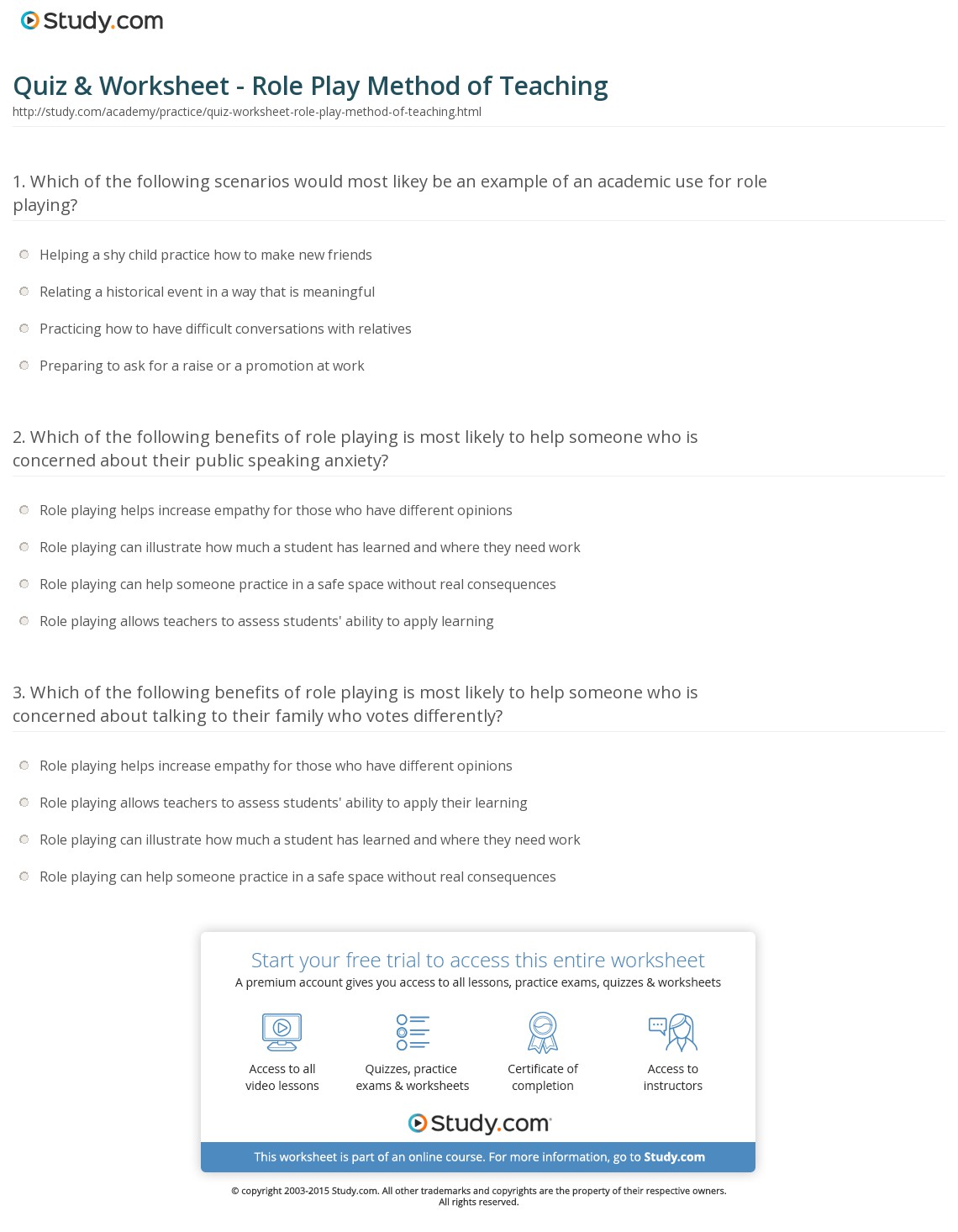 Quiz & Worksheet
