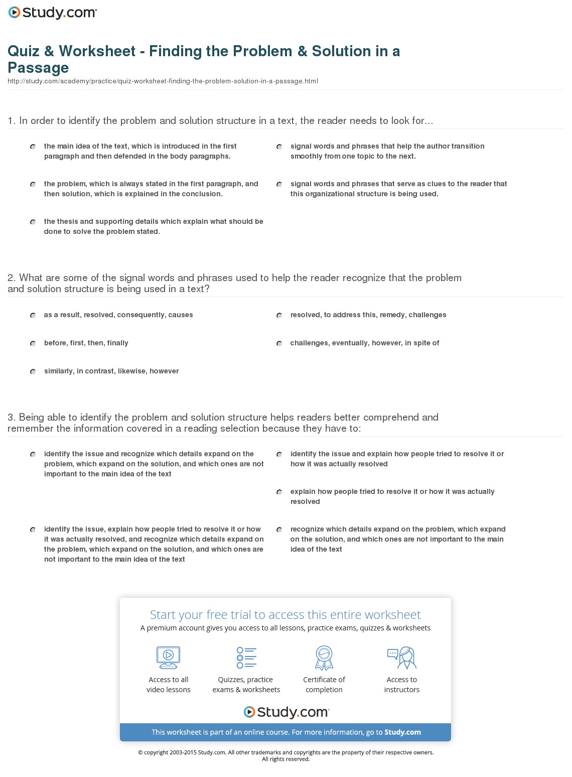 Quiz & Worksheet