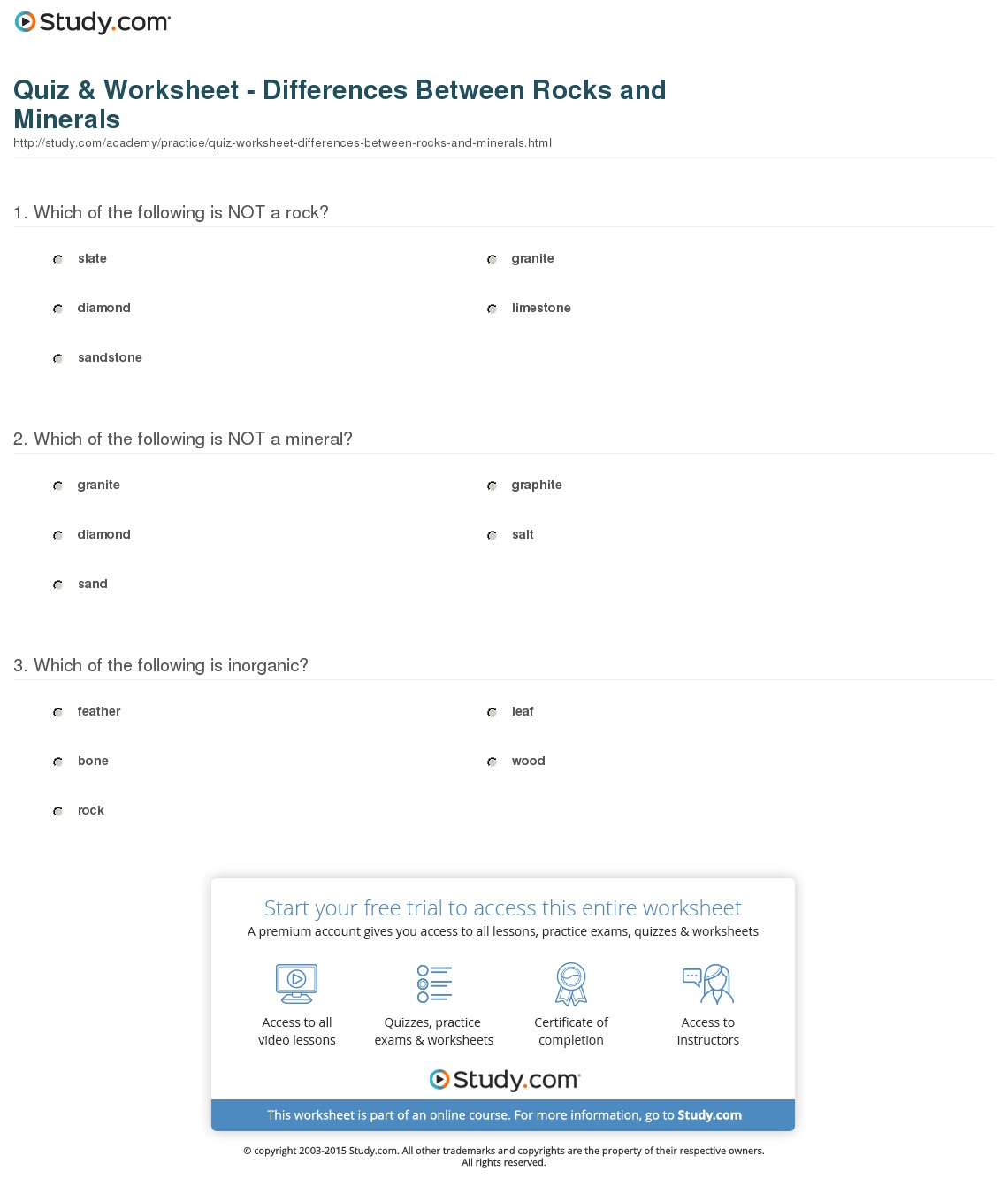 Quiz & Worksheet