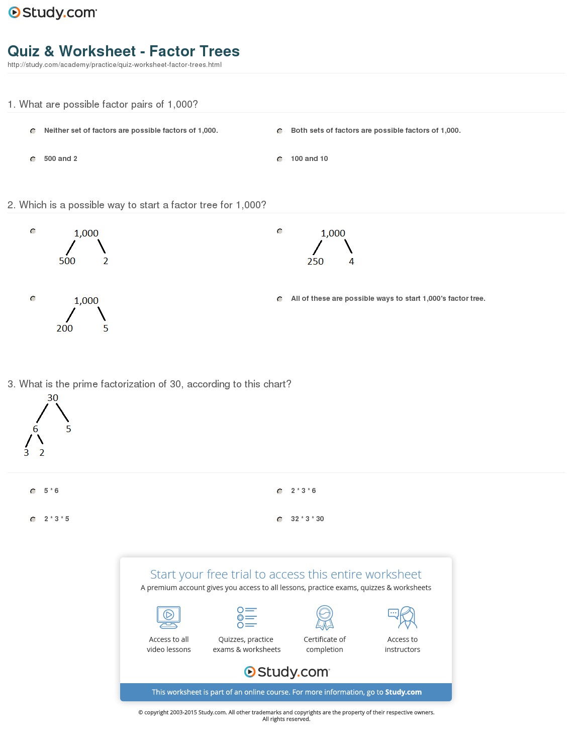 Quiz & Worksheet